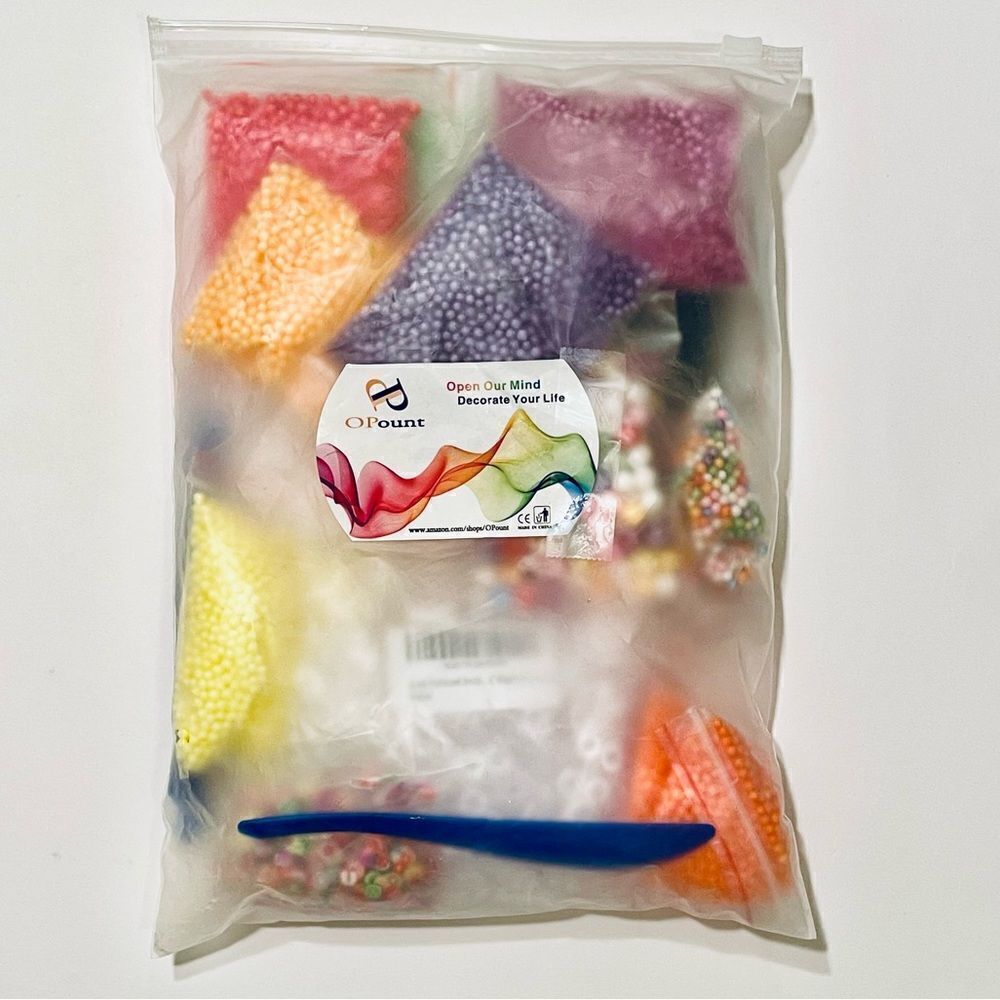 OPount Multi Styrofoam Clear Fishbowl Bead Colorful Add-Ins DIY Slime Craft Kit